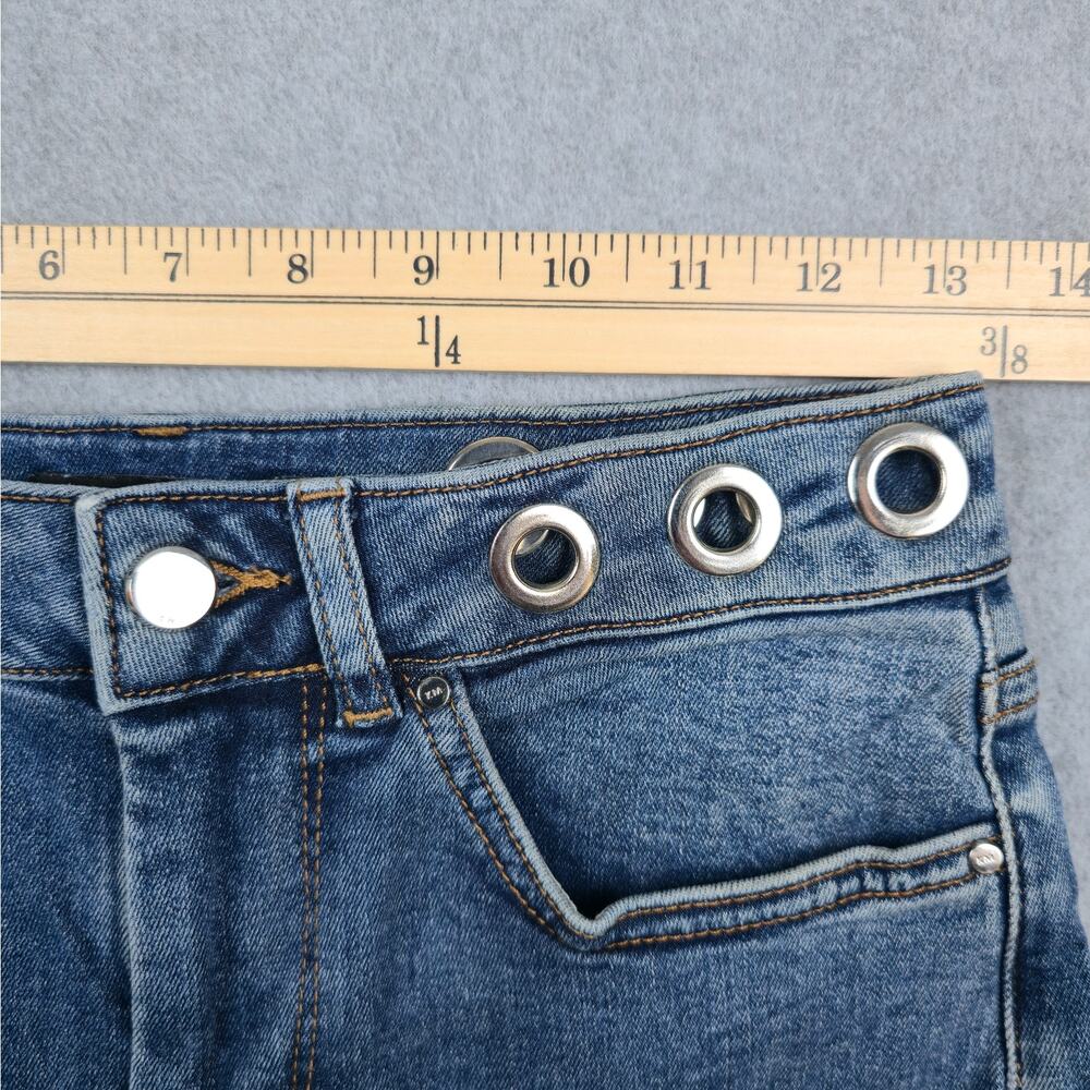 Karen Millen Womens Size 2 High Waist Jeans Grommet Waistband 26x26 - Picture 12 of 16